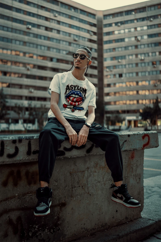 Red, White, and Unstable Asylum Clothing T shirt.