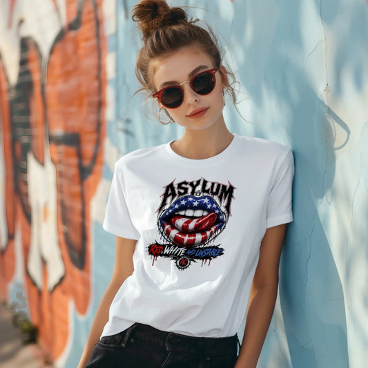 Red White and Unstable Womens Graphic Tee - Asylum Clothing Co