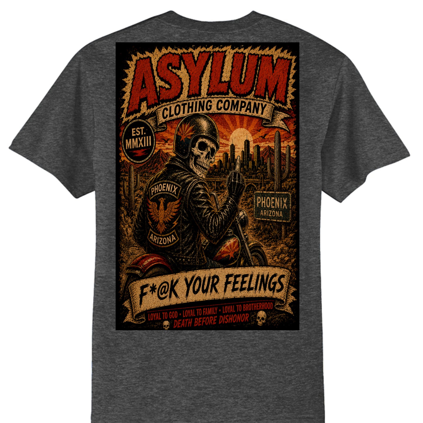 Dark Heather Grey - PC55T - BACK